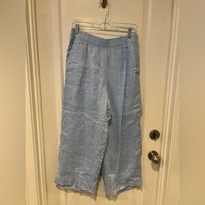 C&C California Sky Blue 100% Linen Wide Leg Pants